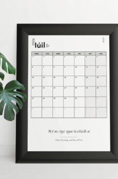 2026 Irish Seanfhocail Calendar Printable | Irish-Language Proverbs | Instant Download